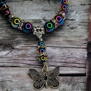 Floating necklace and earring set